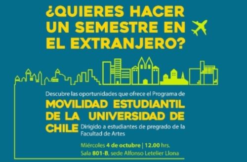 Charla "¿Quieres hacer un semestre en el extranjero? Descubre las oportunidades que ofrece el Programa de Movilidad Estudiantil de la U. de Chile