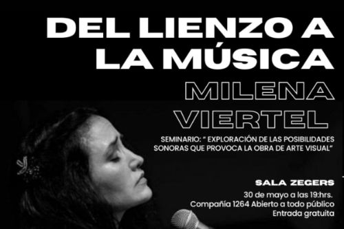 Afiche ”Del lienzo a la música… exploración de las posibilidades sonoras que provoca la obra de arte”