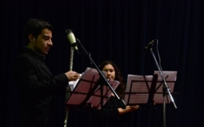 Presentación de la Orquestas de Flautas del DMUS en Liceo N°1, Javiera Carrera.