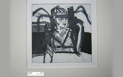 Lorena Vargas Fuenzalida - "La Espera" Grabado aguafuerte, 10x10cm. 2000