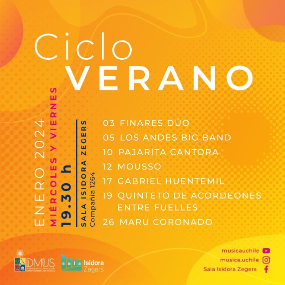 DMUS estrenará ciclo musical de verano durante el mes de enero
