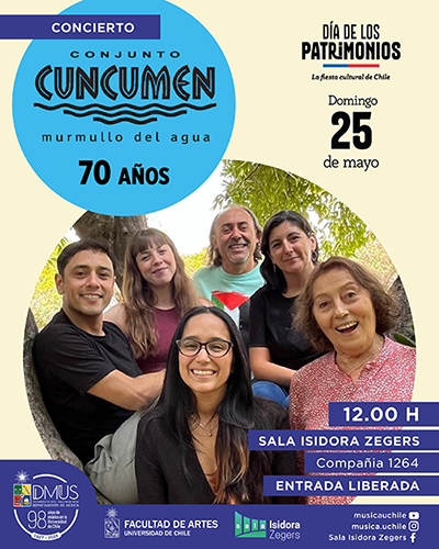 Afiche Concierto Día de los Patrimonios: Cuncumén, 70 años