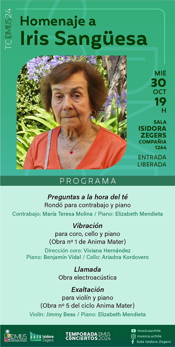 Homenaje a Iris Sangüesa en la Sala Isidora Zegers